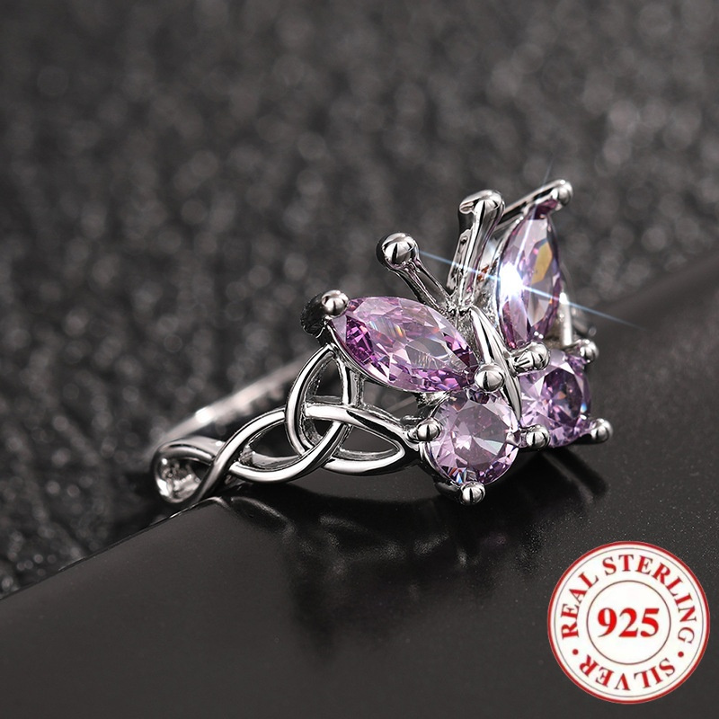 Vintage Style Butterfly Ring with Cubic Zirconia
